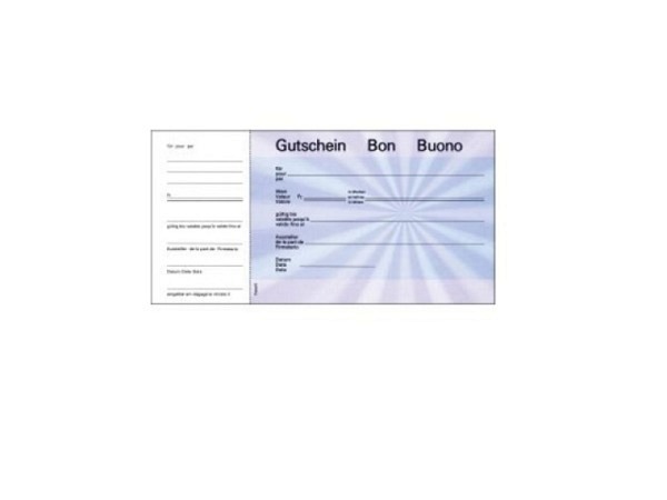 Gutschein Favorit A6quer 2059 25Blatt mit Talon blau