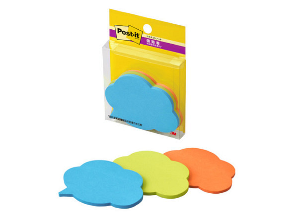 Haftnotizen Post-it Super Sticky Sprechblasen gelb-orange-blau