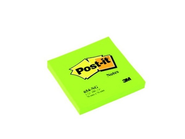 Haftnotizen Post-it 76x76mm Block à 100Blatt, neongrün