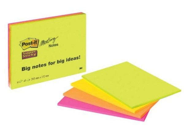 Haftnotizen Post-it Meeting Notes 203x152mm 4x45 Blatt