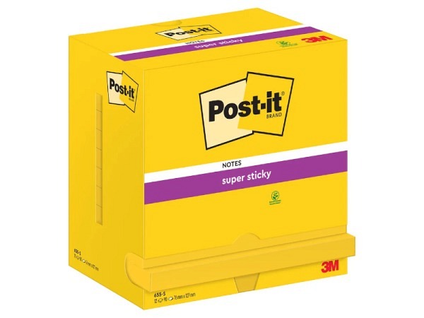 Haftnotizen Post-it Super Sticky 76x127mm gelb 12 Stk.