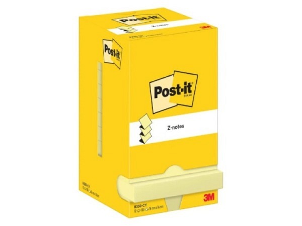 Haftnotizen Post-it Z-Notes 76x76mm gelb 100 Blatt 