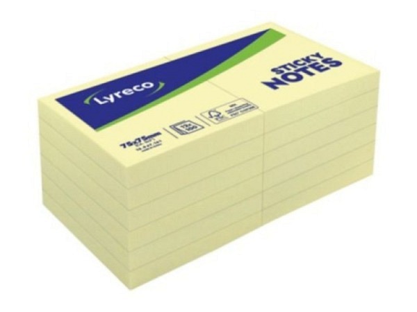 Haftnotizen Lyreco 75x75mm 12Stk.