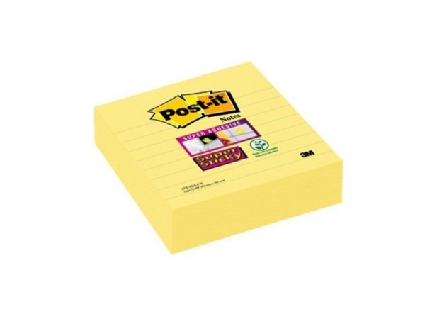 Haftnotizen Post-it 101x101mm Super Sticky gelb liniert