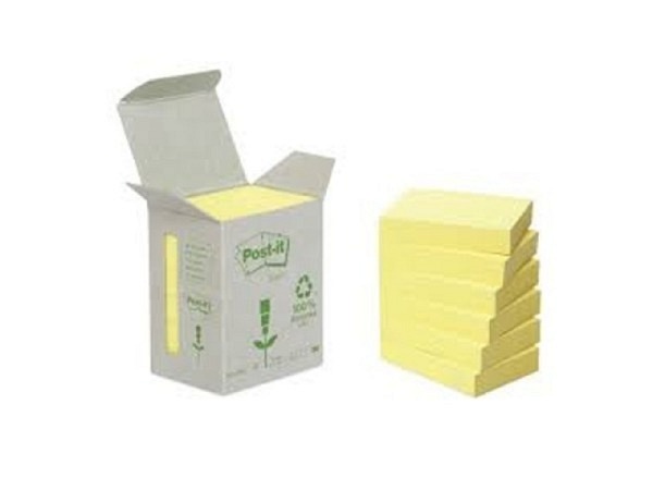 Haftnotizen Post-it Recycling gelb 38x51mm 6 Blöcke