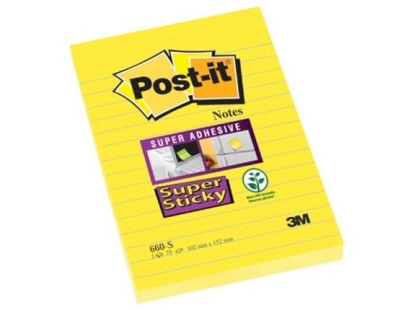 Haftnotizen Post-it 101x152mm Super Sticky liniert