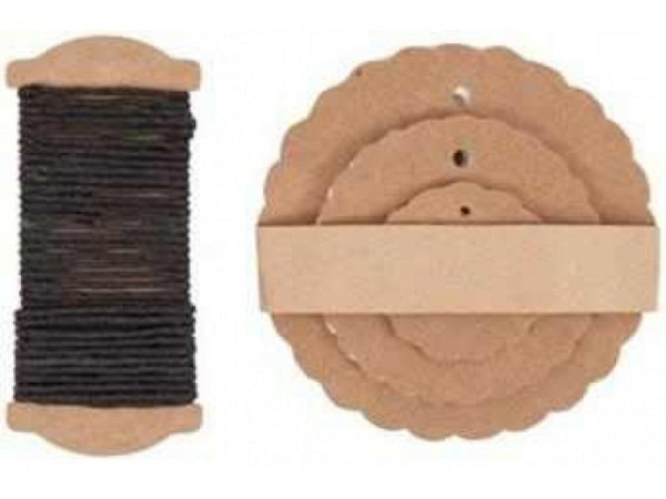 Anhängeetiketten PaperPoetry Rosette Kraftpapier, 30Stk. In den Durchmessern 3cm, 5cm und 7cm. Mit 6