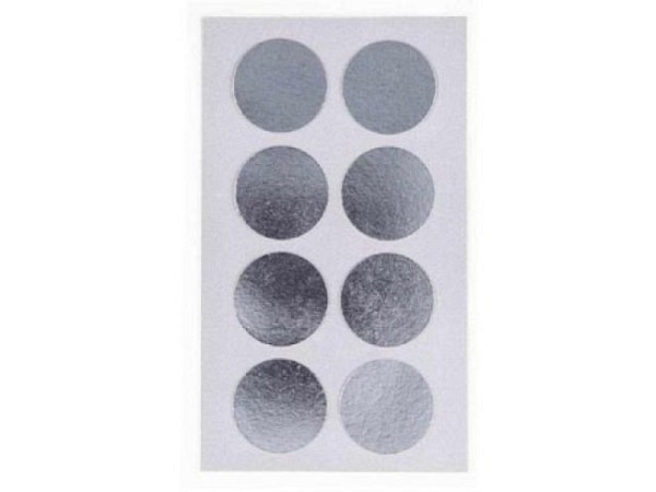 Aufkleber PaperPoetry Punkte 25mm silber metallic, 8 Stk. pro Blatt, 4 Blatt 7x15,5cm
