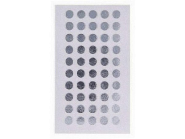 Aufkleber PaperPoetry Punkte 8mm silber metallic, 50 Stk. pro Blatt, 4 Blatt 7x15,5cm