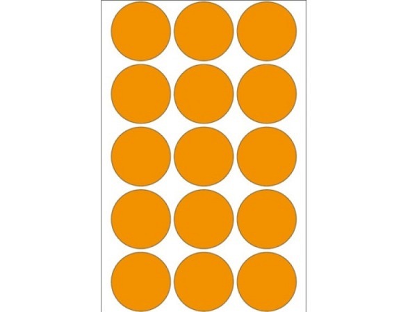 Etiketten Herma Büropackung, Farbpunkte, neonorange,  Ø32mm