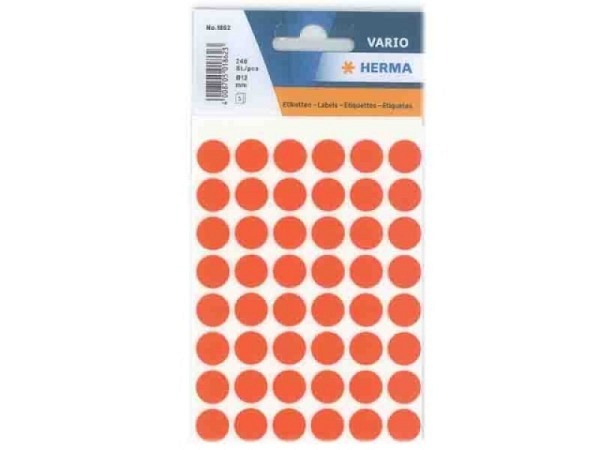 Etiketten Herma Kleinpackung, Farbpunkte, rot, Ø13mm