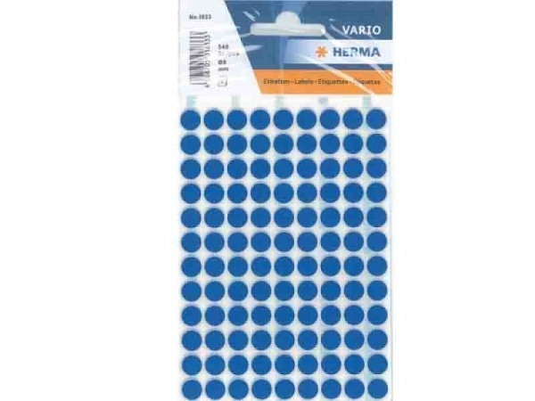 Etiketten Herma Kleinpackung, Farbpunkte, dunkelblau, Ø8mm