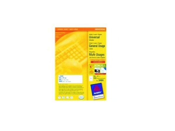 Etiketten Zweckform 37x105mm, weiss, Originalnummer 3484