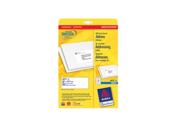 Etiketten Zweckform 33,9x63,5mm, weiss, Originalnr j8159-25