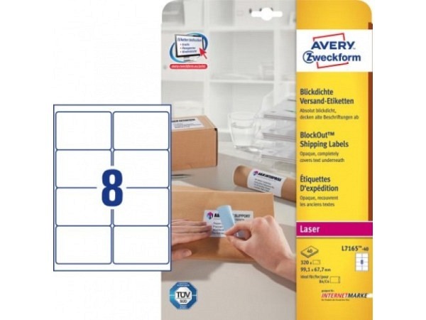 Etiketten Zweckform 67,7x99,1mm, weiss, Originalnr L7165-40