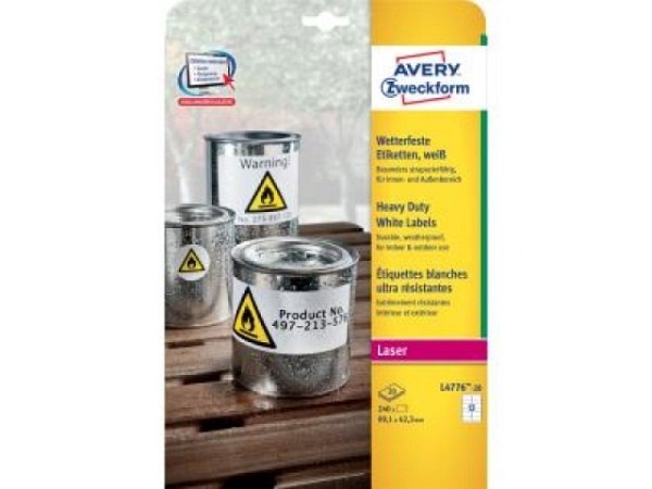 Etiketten Zweckform 42,3x99,1mm, weiss, Originalnr L4776-20