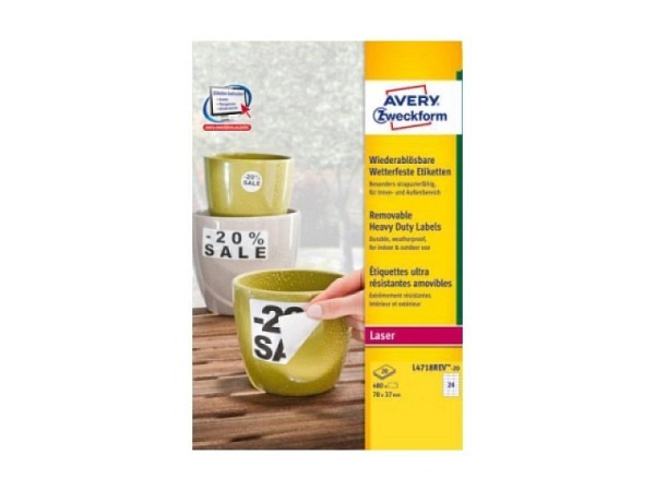 Etiketten Zweckform 70x37mm, weiss