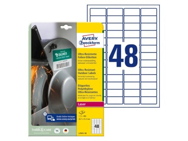 Etiketten Zweckform 21,2x45,7mm weiss 