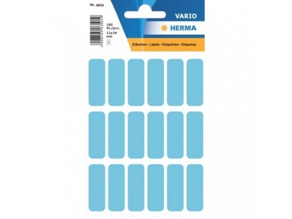 Etiketten Herma Kleinpackung permanent, 12x34mm, blau