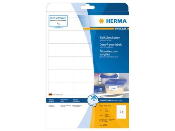 Etiketten Herma Special Tiefkühletiketten A4 33,8x66mm
