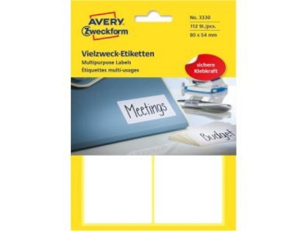 Etiketten Zweckform Büropackung 54x80mm weis