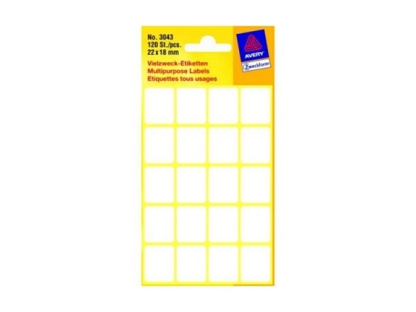 Etiketten Zweckform Kleinpackung, permanent, 18x22mm weiss