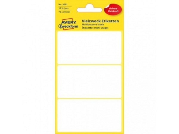 Etiketten Zweckform Kleinpackung, permanent, 39x76mm, weiss