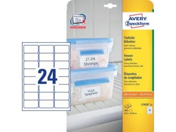 Etiketten Zweckform 33,9x63,5mm, weiss, Originalnr L7970-25