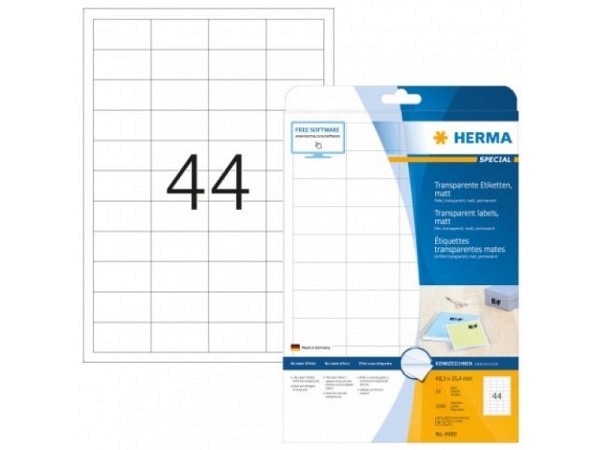 Etiketten Herma Special A4 25,4x48,3mm, transparent