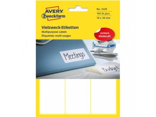 Etiketten Zweckform Büropackung, 39x76mm, weiss