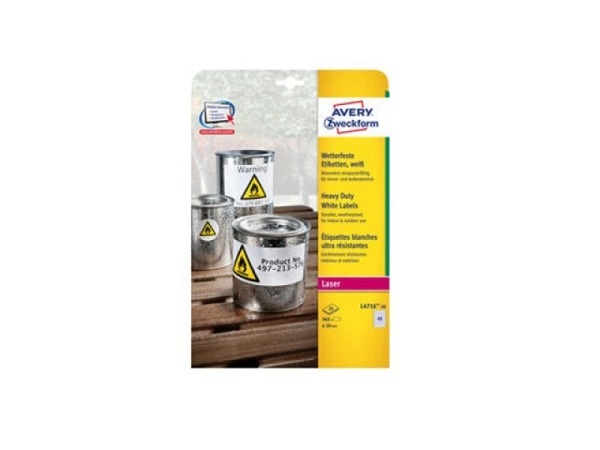 Etiketten Zweckform Ø30mm, weiss, Originalnummer L4716-20