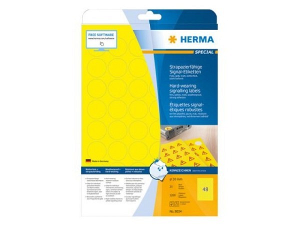 Etiketten Herma Special Sonderformen A4, 30mm gelb