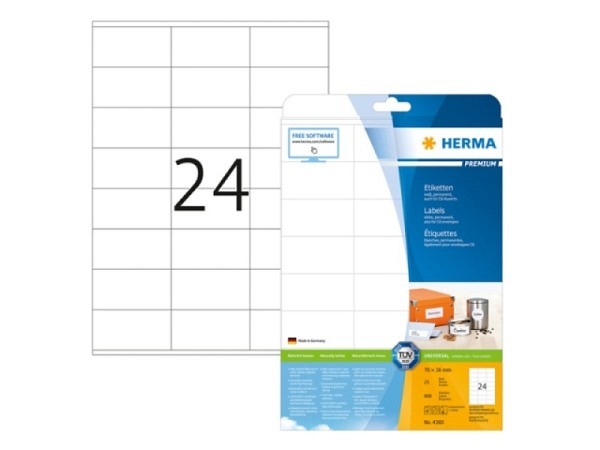 Herma Etiketten Premium Universaletiketten A4 weiss 25 Batt