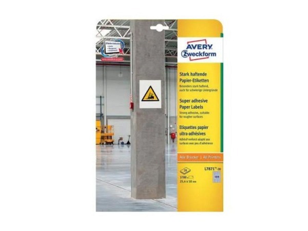 Etiketten Zweckform 10,25,4cm weiss Originalnummer L7871-20