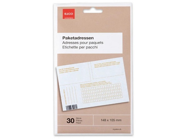 Paketadressen Elco selbstklebend weiss blickdicht 30Stk