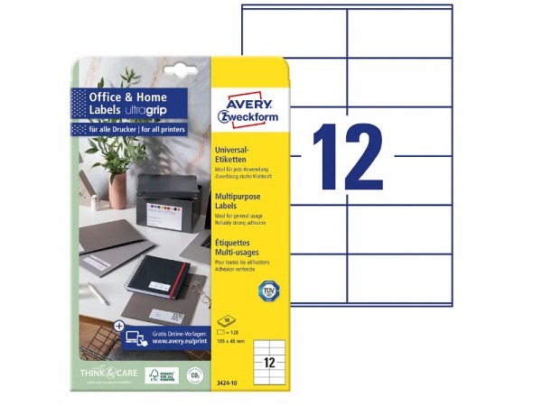 Etiketten Zweckform 48x105mm, weiss