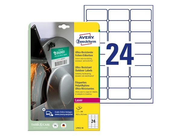Etiketten Zweckform 33,9x63,5mm weiss 