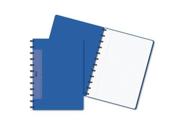 Heft Adoc Pap-Ex A4 blau, 4mm kariert, Umschlag aus PP 0,8mm dick