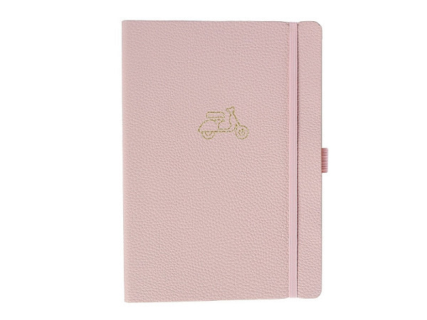 Notizbuch Artebene Slim Line Majoie A5 Roller rosa punktkariert