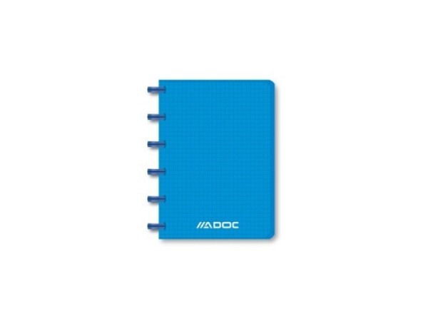 Heft Adoc Pap-Ex Colorlines ohne Register A6 blau transparent
