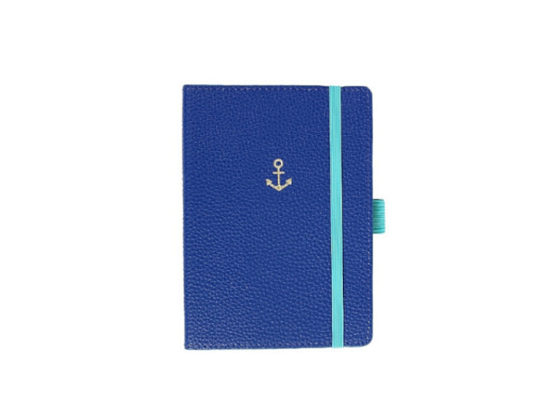 Notizbuch Artebene Slim Line Majoie A6 Anker dunkelblau punktkariert