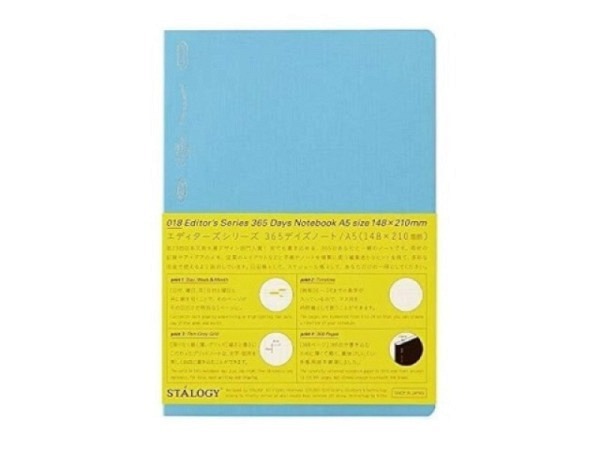 Notizbuch Stalogy 018 gebunden, A5 punktkariert blau, Softcover 