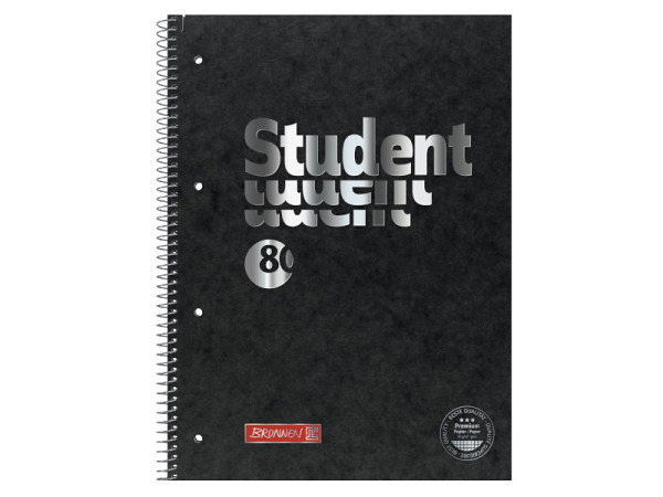 Heft Brunnen Collegeblock Premium Student FACT!plus A4 kariert schwarz