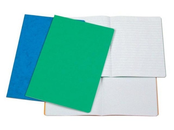Heft Naturaline Pressspanumschlag geheftet Stab4 4mm kariert ohne Rand, 72 Blatt
