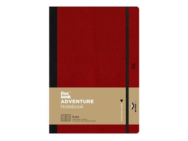 Notizbuch Flexbook Adventure 17x24cm liniert rot 