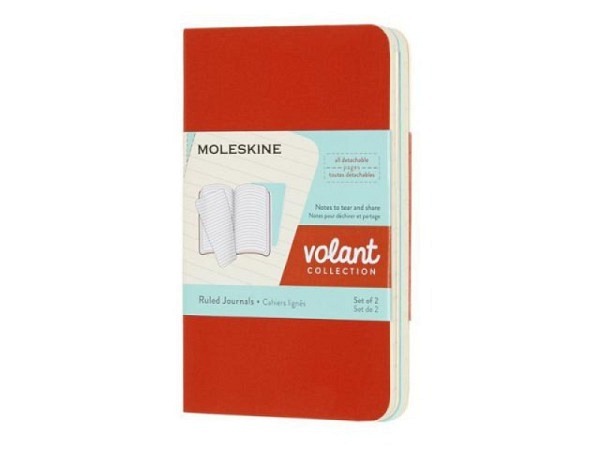 Notizheft Moleskine Volant 10,5x6,5cm 2Stk. liniert, korall/marine