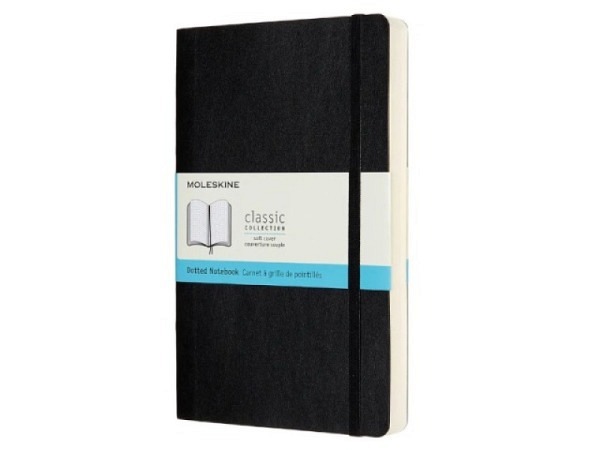 Notizbuch Moleskine Erweiterte Edition Large A5 Softcover schwarz punktkariert