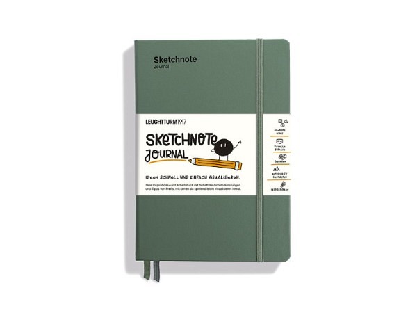 Notizbuch Leuchtturm Medium Sketchnote Journal Hardcover Olive
