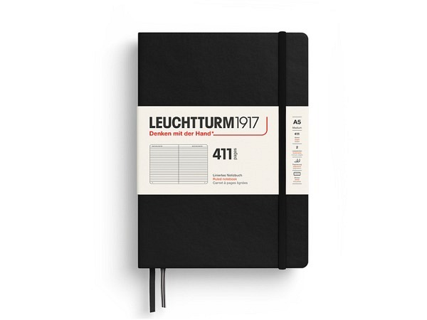 Notizbuch Leuchtturm 411 A5 Medium Hardcover schwarz