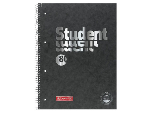 Heft Brunnen Collegeblock Premium Student FACT!plus A4 liniert schwarz
